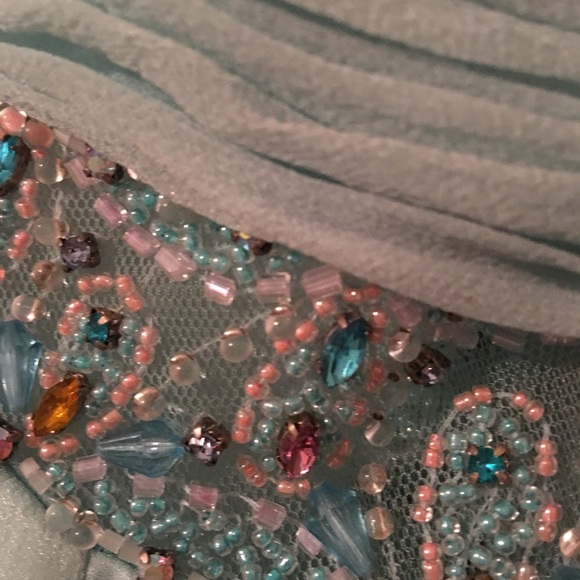 Homecoming / pageant dress seafoam green with wrap - Picture 7 of 8